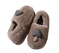 Cuñas Para Mujeres Zapatillas de Punta Abierta Zapatillas para Mujeres y Hombres de Espuma de Memoria Retro Suave Suave de Peluche Caliente Enhebrar Zapatillas de Navidad Lindas Zapato Cómodo