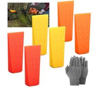 Cuñas para Talar árboles,6 Piezas Cuñas de Tala de Plástico,Cuñas de Troncos para Motosierra,Cuña de Arbol Plástico,Cuñas de Corte de Motosierra,Cuña para Madera,Porta Cuñas para Tala de Arboles