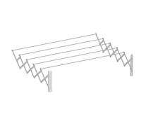 Cuncial - Tendedero extensible de pared AC EPOXI 180 cm - Acero blanco, 5 barras reforzadas, plegable