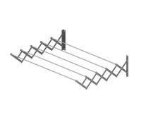 Cuncial Tendedero de pared de aluminio ORYX 5160325 1,20m – 5 barras reforzadas 6 m tendido plegable