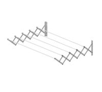 ORYX 311018 Tendedero Extensible Pared Epox 1,4 MT, Acero Pintado, Blanco, 1,40
