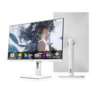 CUNPU - Monitor de juego de 27 pulgadas, color blanco 180/200Hz, QHD 2560x1440, monitor de PC IPS rápido, sincronización adaptativa, 100% sRGB, HDR10, altavoz incorporado, altura giratoria/inclinación