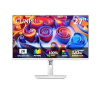 CUNPU Pantalla blanca de 27 pulgadas, 2560 x 1440P, 120 Hz, pantalla IPS para juegos, pantalla para juegos de computadora, 100 % sRGB, 16,7 m, sincronización adaptativa, HDMI/DP VESA, 100 x 100 mm