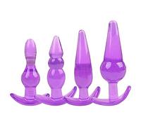 CUNTAUK 4 Piezas de Goma Suave TPE Butt Plug Kit de Entrenamiento para Mujeres Hombres, Juguetes Sexuales Anales, Juguetes Sensoriales para Adultos