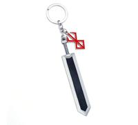 CuNto Juego Berserk Guts Espada Llavero Leyenda Guerrero Negro Zinc Aleación Colgante Llavero Armas Llavero Coche Hombres Anime Accesorios, rojo, L