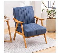 CUNTO - Sillón moderno, para sala de estar, sillón retro tapizado con marco de madera, silla de lectura individual con cojín de tela para dormitorio, oficina interior