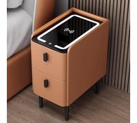 CuNtoHHH Mesita de Noche Inteligente y Duradera con cajón de Almacenamiento, mesita de Noche pequeña, mesita de Noche Estrecha, mesita de Noche con cajón, mesita de Noche LED Inteligente (Color: B-1,