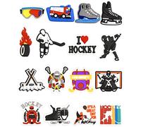CUNUEN Ice Hockey Charms for Clog Shoes Decoration Lacrosse Sports Shoe Charm for Boys Kids Teens Man Gifts
