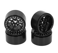 CUOFYUNL 4 Piezas de Llanta de Rueda de 2,2 Pulgadas de Aluminio para Defender para SCX10 SCX10 II 90046 90047 1/10 RC Crawler (Negra)