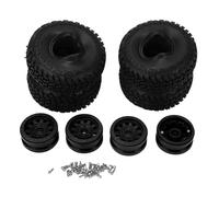 CUOFYUNL 4 UNIDS RC Coche Neumáticos de Goma Cubos de Rueda de Plástico Universal de Alto Rendimiento para 1/10 Control Remoto Crawler (Negra)