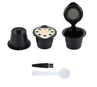 CUOFYUNL 5 unids/set plástico y acero inoxidable reutilizable cápsulas de café recargables cápsulas de filtro tazas colador (Oro)