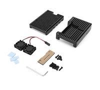 CUOFYUNL Estuche para 4 Carcasas de enfriamiento Caja de Metal Caja Protectora de aleación de Aluminio con 2 Ventiladores