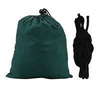 CUOFYUNL Hamaca doble portátil para camping, viajes, cama colgante con correa para árbol (verde bosque)