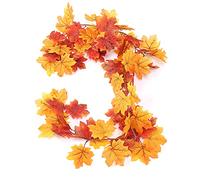 CUOFYUNL Maple Leaf Vine Waterproof Durable Repeated Use Collapsible Fall Leaf Garland for Home Decoration (3 tamaños)