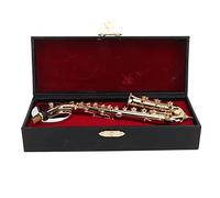 CUOFYUNL Réplica de saxofón Alto en Miniatura con Soporte y Estuche Mini Saxo Instrumento Musical Modelo de casa de muñecas Ornamento 6,3 Pulgadas