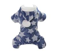 CUOFYUNL Ropa de Lana para Perros Patrón de Estrella 4 Patas Sudadera con Capucha para Cachorros de Lana para Otoño Invierno (l)