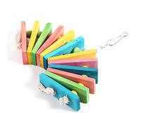 CUOFYUNL Wooden Colorful Pet Bird Parrot Chew Toy Hanging Cockatiel Parakeet Swing Cage Playing Toys New