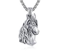 CUOKA MIRACLE Cadena de cabeza de caballo para hombre, plata de ley 925, colgante de caballo vikingo, collar para mujer, unisex, joyas para el día de San Valentín, regalos para hombres amantes de los