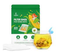 CUOPRU Bolsas de filtro de té con cordón para hojas sueltas de yerba mate, material seguro y natural, infusor de té desechable, juego de 100, 3.94 x 3.15 pulgadas (100 unidades)