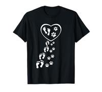 Cuore Amore Cani Gatti Zampe Impronta Accanto al Padrone Camiseta