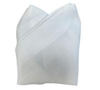 Cuore di lino - Pañuelo de bolsillo de lino blanco óptico, blanco crema, natural, con Ajour, marco 25 x 25 cm, fabricado en Italia