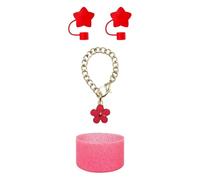 Cup Accessories Set, Straw Toppers for 40oz Cup, Star Design Cup Straw Cover, Adorable Flower Charm, Glitter Silicone Boot, Cup Decor Accessories, 40oz Cup Toppers, Fun Drink Accessories