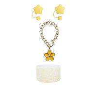 Cup Accessories Set, Straw Toppers for 40oz Cup, Star Design Cup Straw Cover, Adorable Flower Charm, Glitter Silicone Boot, Cup Decor Accessories, 40oz Cup Toppers, Fun Drink Accessories