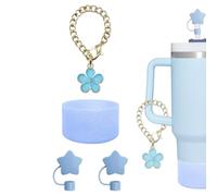 Cup Accessories Set, Straw Toppers for 40oz Cup, Star Design Cup Straw Cover, Adorable Flower Charm, Glitter Silicone Boot, Cup Decor Accessories, 40oz Cup Toppers, Fun Drink Accessories
