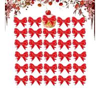 Cup Cake Toppers - 30 Pieces Cake Topper, Bow-Shaped Wedding Cupcake Toppers, Festive Party Supplies For Birthday Christmas Holiday Thanksgiving Engagement Food Appetizers Cocktail Fruit Drink