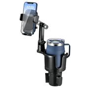 Cup Holder Phone Mount for Car,Upgraded 2 in 1 Car Cup Phone Holder Expander with Adjustable Base,360 Degree Rotation,This Hill Cup Phone Holder for Car Compatible iPhone,Samsung & All Smartphones