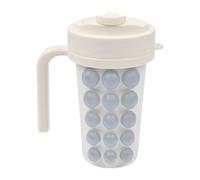 Cup Ice Mold - Bubble Maker with Straw | Easy Release Squeeze Ice Cup with Stainless Steel Inner Large Round Ball Maker for Tea, Coffee, Whiskey, Cocktails or Home Use