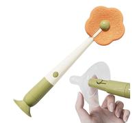 Cup Lid Ğap Cleaning Brush - 3-in1 Long Handle Flower Sponge Brush with 2 Replacement Heads | Universål Cup & Lid Cleaning Tool, Household Crevice Scrubber For Bottles, Mugs Glasses