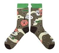 cup of sox Calcetines divertidos para hombre y mujer, con café y cerebro, de algodón de alta calidad, Marrón, 37-40