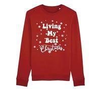 Cup of Tees Sudadera Living My Best Christmas, rosso, M