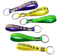 CupaPlay 24 llaveros de goma Mardi Gras para fiestas - Mardi Gras carnaval fiesta de cumpleaños, suministros para bolsas de regalos, regalos para niños y niñas