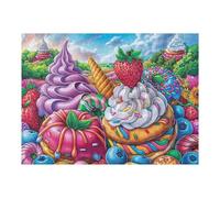 Cupcake Arcoíris Entre Las Flores Puzzle 500 Piezas Cartón Blanco Premium para Expertos Tiempo Ocio En Casa Relajación Mental para Enmarcar 500 PCS