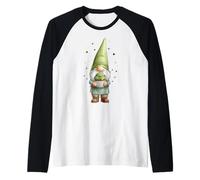 Cupcake Baking Baker Gnomo Shamrock Día de San Patricio Irlanda Camiseta Manga Raglan