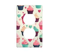 Cupcake Candy Hearts Sweet Wall Plates Covers 1 Gang Duplex Light Switch Cover Plate Electrical Wall Plates Receptáculo Cubiertas Decorativas para Decoración del Hogar