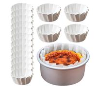 Cupcake Liners, Cake Paper Cups, Muffin Tin Liners, Heat-Resistant Parchment Paper, Greaseproof Design, for Baking Cakes Muffins, 3.74-7.28 Inches, White, 50pcs