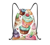 Cupcakes Donas Muffins Azúcar Unisex Mochila Con Cordón Gran Capacidad Mochila De Cuerdas Casual Bolsa De Gimnasio Para Playa Senderismo Viaje
