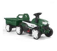 CUPCHID Tractor eléctrico para niños con Remolque, Tractor de Viaje con Luces LED, música, Funciones USB, Carga de 50 kg, para niños de 1 a 4 años (Verde-Tractor)