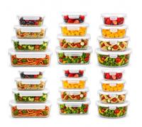 CUPERINOX 24 Tuppers de Vidrio Herméticos, 3 Formas, sin BPA, Meal Prep