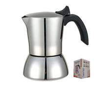 CUPERINOX | Cafetera inoxidable Deluxe | Cafetera italiana 10 tazas | cafetera italiana inducción acero inoxidable | mango anti quemaduras