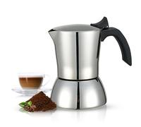 CUPERINOX| Cafetera inoxidable Deluxe |Cafetera italiana 6 tazas | cafetera italiana inducción acero inoxidable | mango anti quemaduras | válvula de seguridad