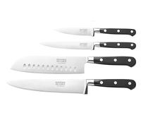CUPERINOX - Estuche de Cuchillos Profesionales de Cocina 4 Piezas | Chef 20 cm, Santoku 18 cm, Universal 13 cm y Pelador 9 cm | Acero Inoxidable de Alta Precisión | Mango Ergonómico