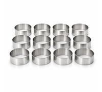 CUPERINOX - Pack de 12 Aros de Emplatar 6 x 4 cm de Acero Inoxidable | Emplatador Redondo Reutilizable para Tártar, Arroces, Postres y Aperitivos | Cocina y Repostería