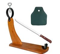 CUPERINOX Soporte Jamonero | Jamonero Profesional | Cuchillo Jamonero madera + Funda Jamon | Tabla Jamonera