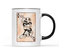 Cuphead and Mugman Taza de té Taza de café Juego Twin Brother Familia Inkwell Isle Player Show Adventure Trouble Daredevil Dibujos animados Chef Saltbaker Regalo Regalo (mango negro)