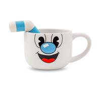 Cuphead Mugman - Taza de café y pajita de cerámica | Capacidad para 20 onzas