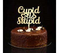 Cupid Is Stupid - Decoración dorada para tartas con silueta romántica de novia y novio para bodas, despedidas de soltera, fiestas, regalos de despedida de soltera, 6 pulgadas